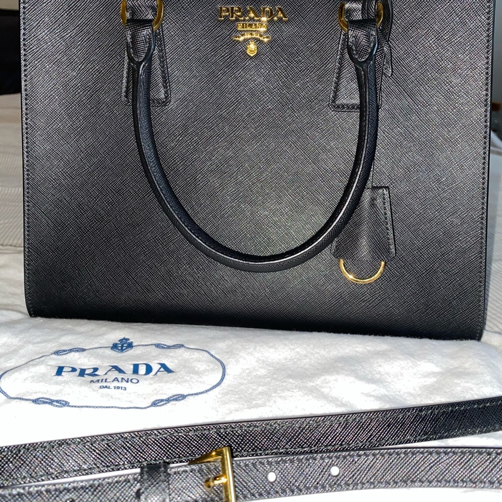 SOLD Prada Nero Saffiano Lux Black New Condition - Picture 16 of 16